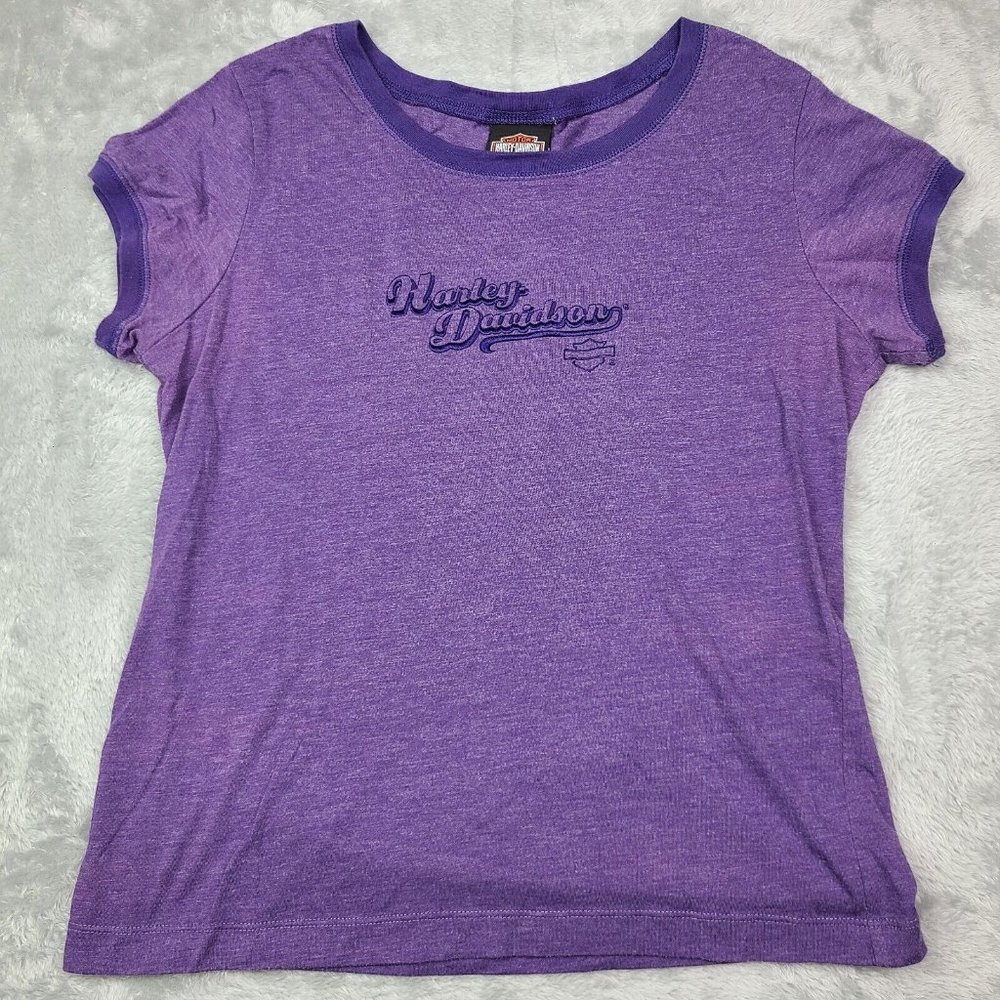 Harley Davidson Motorcycle T-shirt Purple Large Greenville SC Kids‎  HD